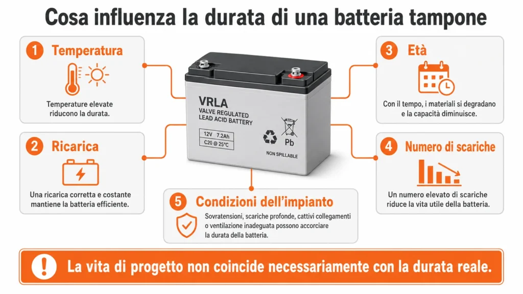 fattori che influenzano la durata della batteria tampone