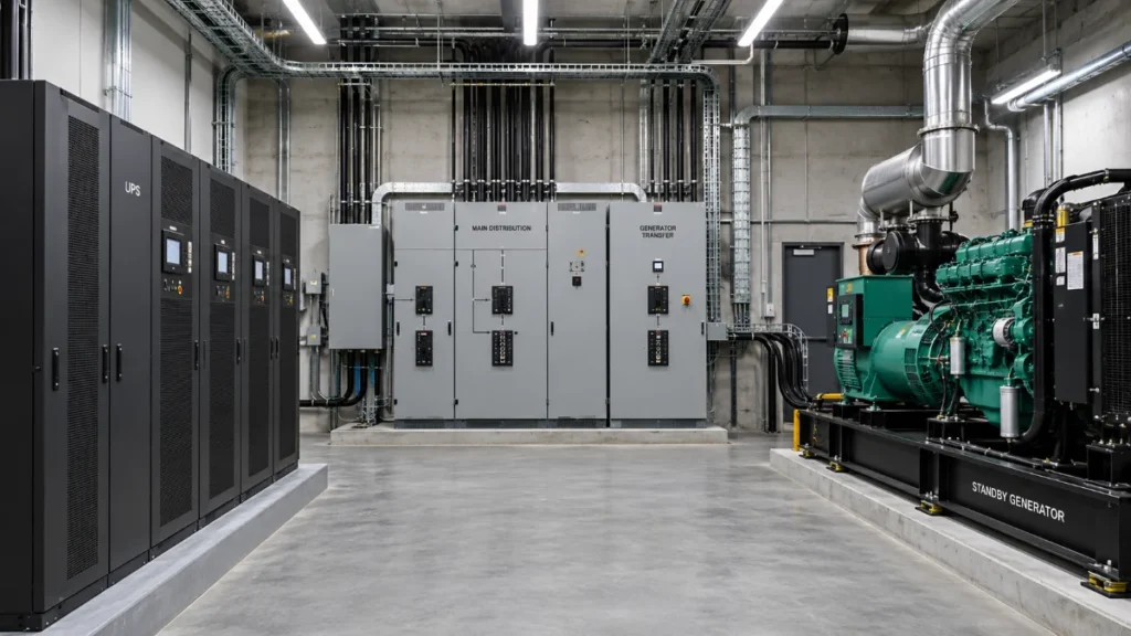 UPS e gruppo elettrogeno per continuità elettrica